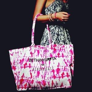 Bethany Mota Aeropostale Pink Tie Dye Canvas Tote Bag